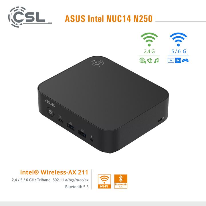Produktbild ASUS NUC14 N250 (500 GB, 16 GB, Intel N250, Intel Arc Graphics)