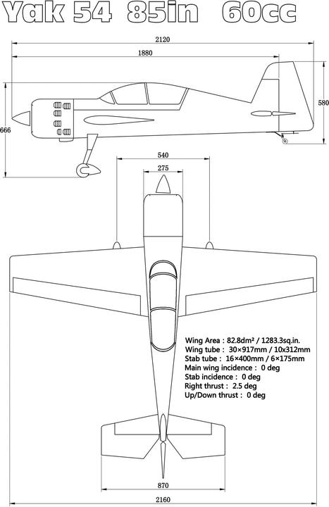Produktbild Extremeflight-RC YAK 54 EXP 85" Weiss/Blau Kunstflugmodell