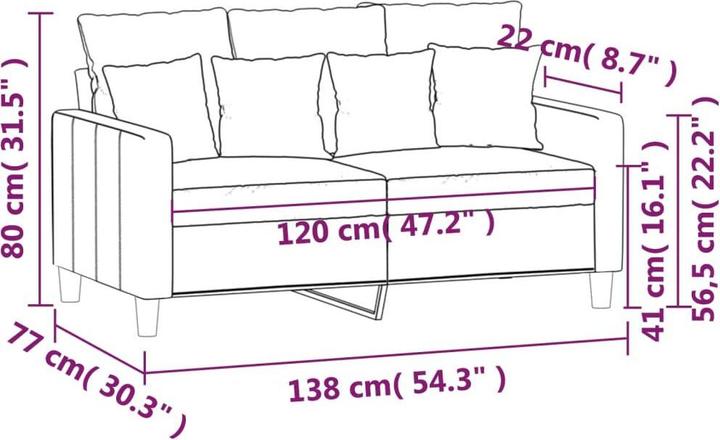 Produktbild vidaXL 2-Sitzer-Sofa (2-Sitzer)
