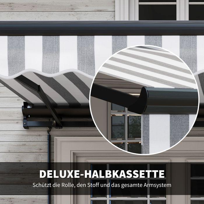 Immagine prodotto Swisshandel24 Tenda da sole per balcone, 350x250x150cm, resistente ai raggi UV30+, con telecomando, manovella (2.50 m)