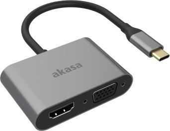 Produktbild Akasa USB-C - HDMI - VGA Station/Replikator Silber (AK-CBCA23-18BK) (USB Typ-C, 18 cm)