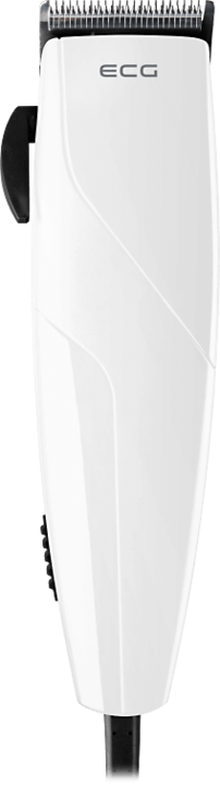 Actual product image ECG ZS 1020 Baltas hair clipper with cable, Nerūdijantis plienas fixed and movable blades, 6 comb