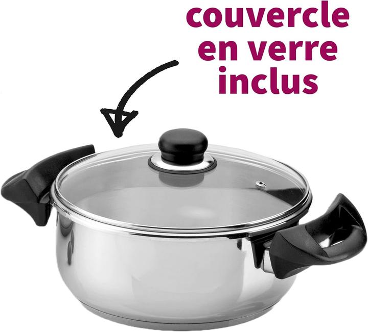 Artame 8 litre pressure cooker with spare glass lid to use as storage jar stainless steel silver (Steam cooker, Stainless steel, 24 x 18.50 cm)