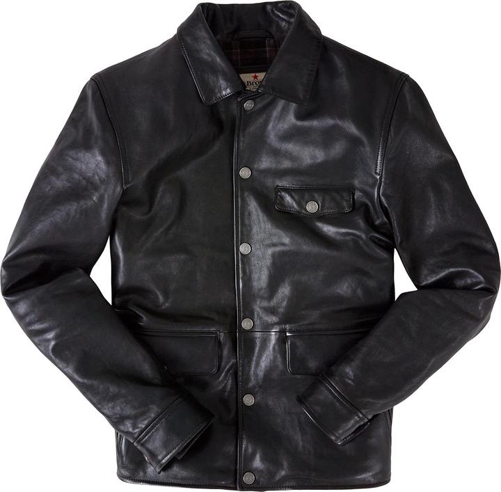 Actual product image Joe Browns Classic Leather Jacket with Vintage Check Lining (XL)