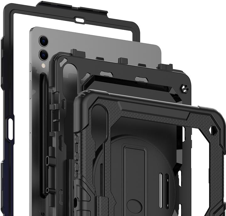 Produktbild Cazy Stossfest Hülle Kompatibel mit Samsung Galaxy Tab S9+ / S9 FE+ - Schutz Fallfest Hülle - mit Drehbar (Samsung Galaxy Tab S10+, Samsung Galaxy Tab S9 FE+, Samsung Galaxy Tab S9+)