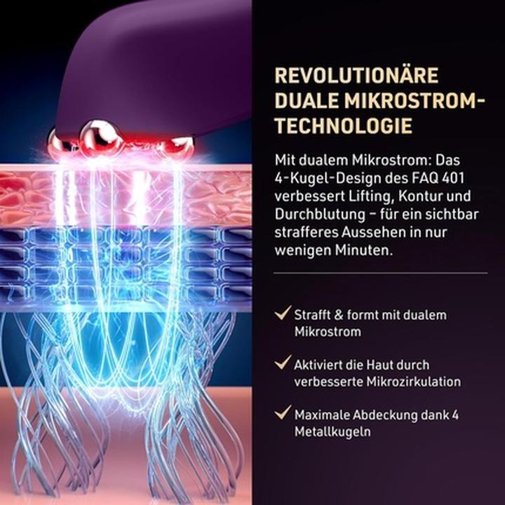 Actual product image FAQ 401 Dual Microcurrent Device Red & Blue Light Facial Massager