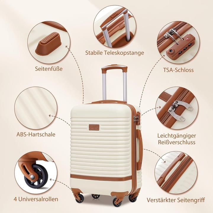 Produktbild Coolife Koffer-Trolley-Set mit TSA-Schloss (3-teilig)