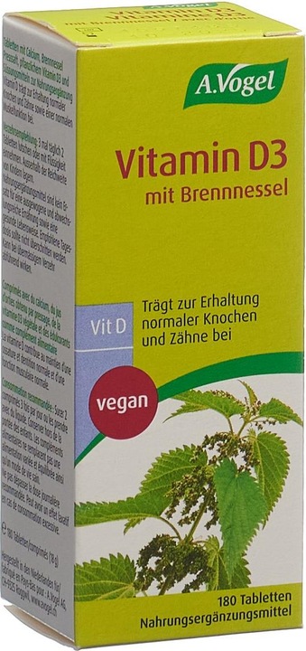 Produktbild A. Vogel Vitamin D3 mit Brennnessel Tabl (180 Stück, Tabletten, 74 g)