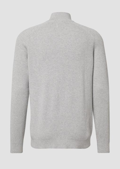 Produktbild s.Oliver Strickpullover Pullover aus Strukturstrick mit Troyer-Kragen (S)