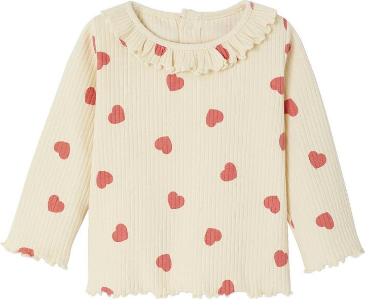 Immagine prodotto Vertbaudet Mädchen Baby Shirt mit Volantkragen und Herzen, Bio-Baumwolle (80)