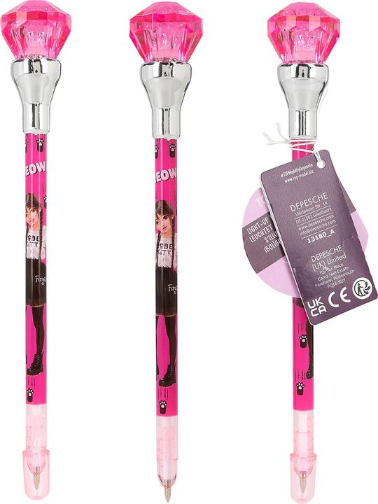 Actual product image Top Model Topmodel - TOPModel Ballpen With Light Rebel Kitty - Purple, Pink (0413180) (Pink, Purple, 1x)