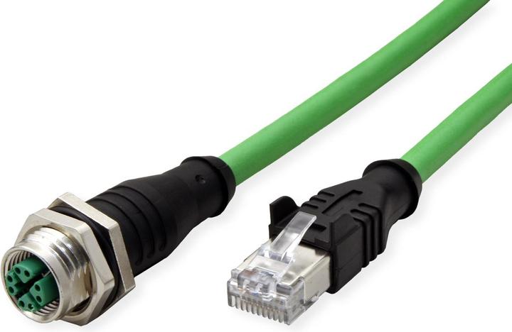 Actual product image Metz Connecting cable M12 BU-RJ45 ST 8-pin X-coded straight-straight 10m (S/FTP, CAT6a, 10 m)