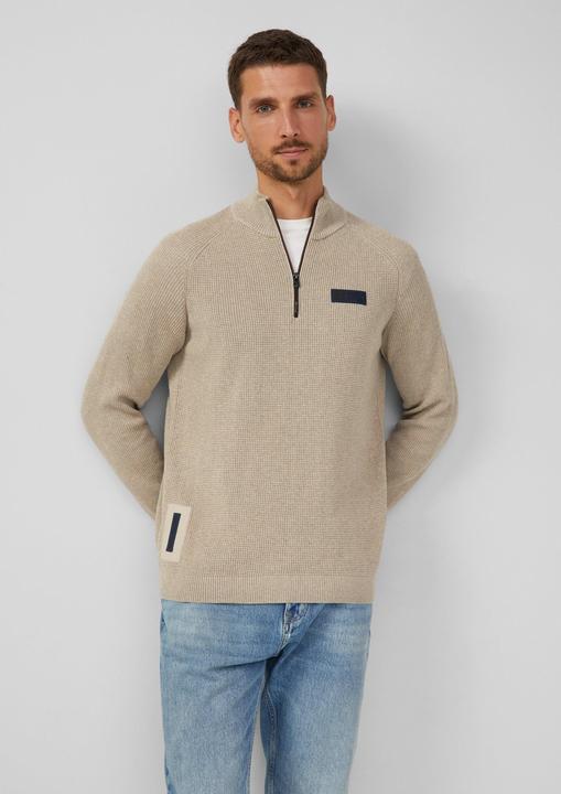 Produktbild s.Oliver Strickpullover Pullover aus Strukturstrick mit Troyer-Kragen (3XL)