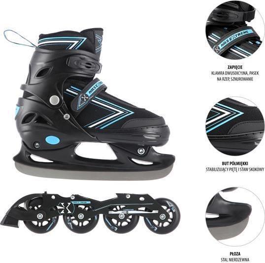 Image du produit Nils Patins à roulettes/hockey NH11912 noir-bleu - PU76 mm/82A (M 35-38) (37)