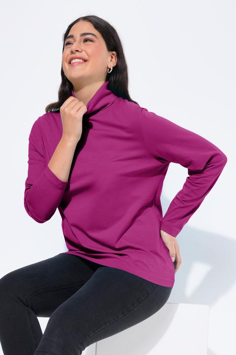 Image du produit Ulla Popken T-shirt coupe Slim Fit, manches longues et col roulé (58)
