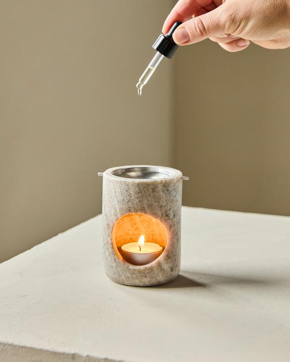 Actual product image Meraki Oil burner, MKMarble, BeigeSilver finish