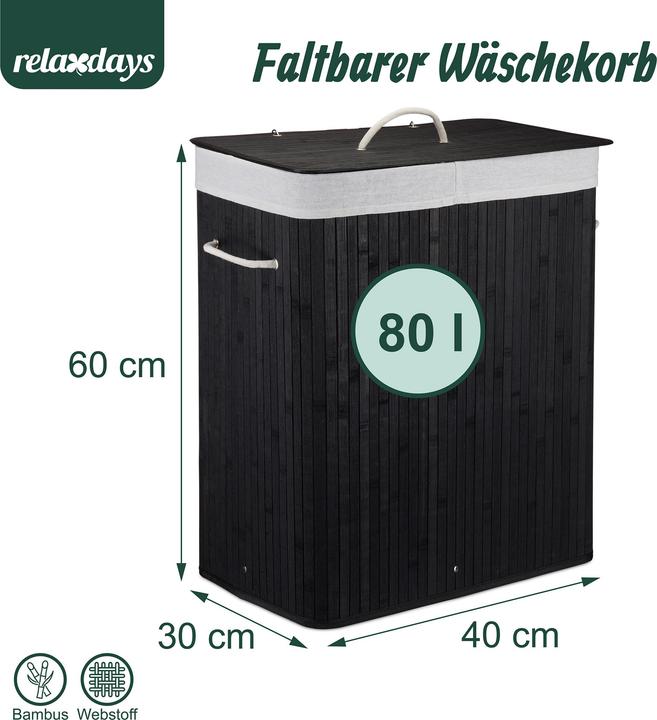 Actual product image Relaxdays laundry bin (80 l)