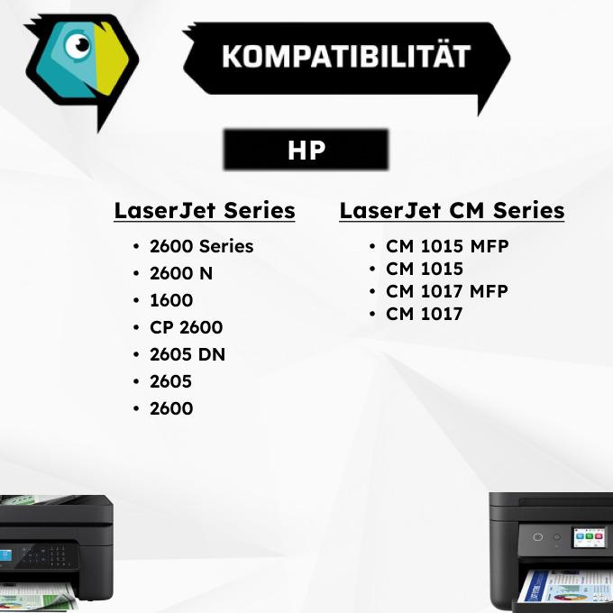 Image du produit Inkadoo Toner multipack compatible avec HP 124A contient 4x cartouche toner noir cyan magenta jaune (C, CF, M, Y)