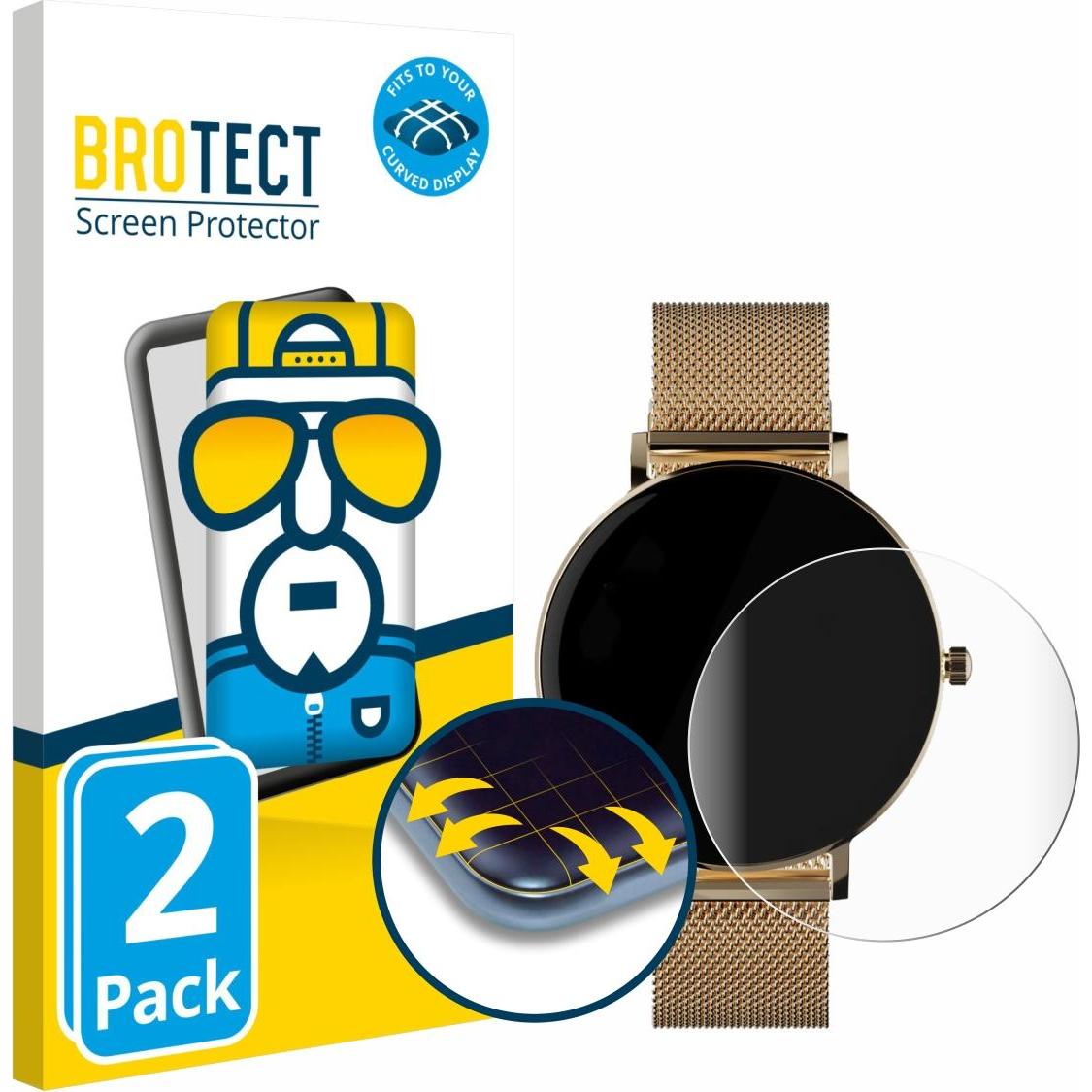 BROTECT Full-Screen Pellicola, Pellicola protettiva per smartwatch, Trasparente