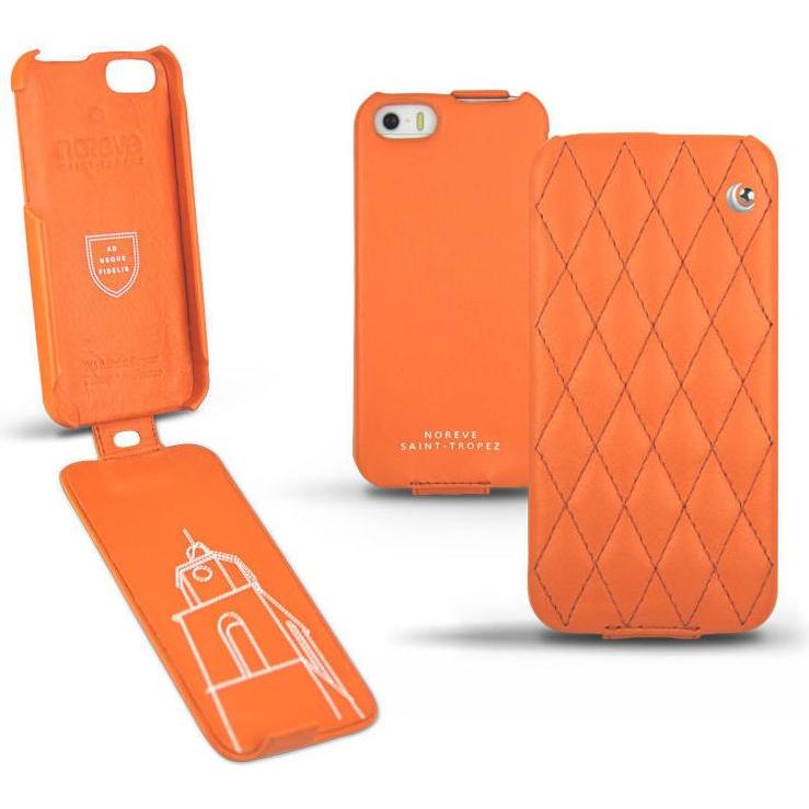 Thumbnail - Noreve Lederschutzhülle vertikal (Apple iPhone 5s), Smartphone Hülle, Orange