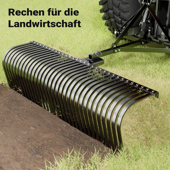 Produktbild Wiltec Rasentraktor Heuharke 152cm Heurechen Rechen Laubrechen Gartenrechen