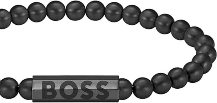 Produktbild Hugo Boss Black bracelet with beads Sphere 1580659 - Length: 19 cm (19 cm, Edelstahl mit schwarzer Ionenbeschichtung und vergoldeten Akzenten)