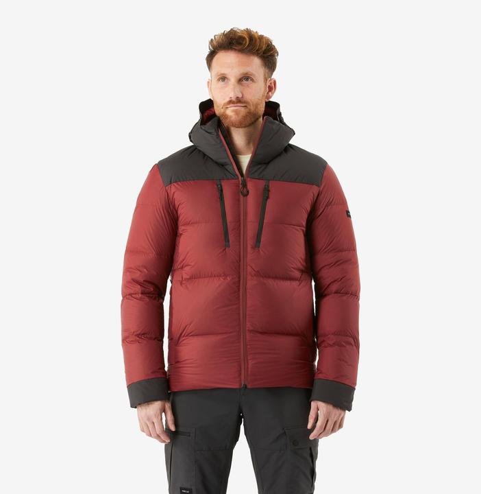 Actual product image Forclaz Men's down jacket with hood down to -20 °C trekking - MT900 red (L)