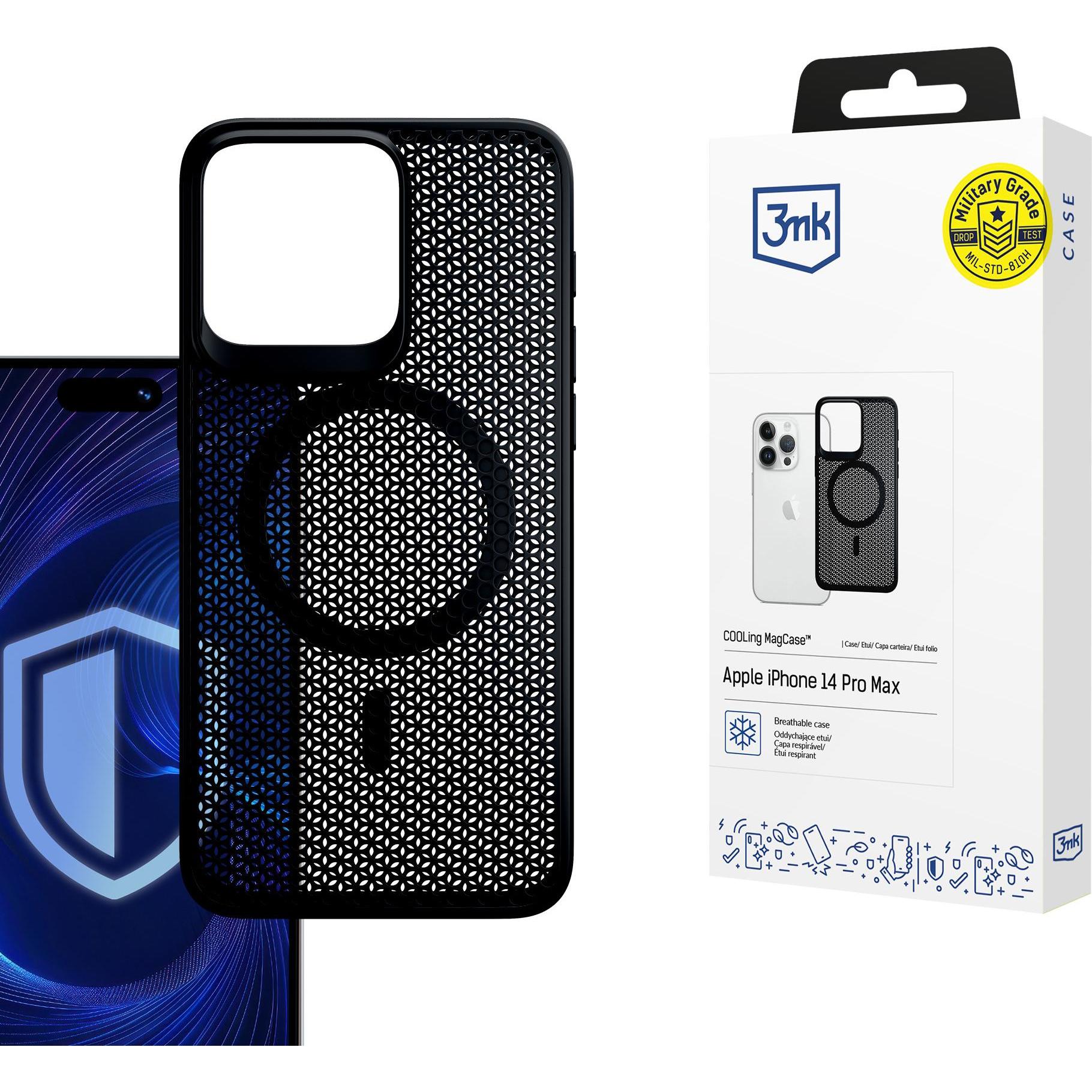 3MK COOLing MagCase iPhone 14 Pro Max (Apple iPhone 14 Pro Max), Smartphone Hülle, Schwarz