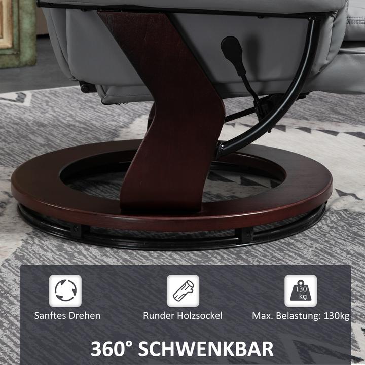 Actual product image Homcom Relaxsessel mit Hocker Kunstleder Grau