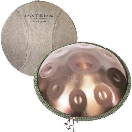 Patera Handpan HPDM-6 D-Kurd Edelstahl mit Tasche (Handpan), Perkussion, Gold