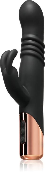 Actual product image Rosy Gold Rabbit Vibrator with thrusting function - Black