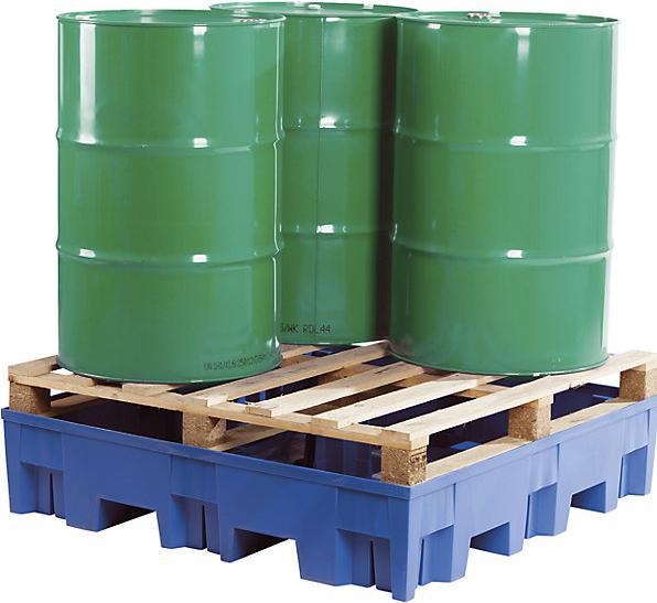 Produktbild asecos PE-Auffangwanne für 200-l-Fässer, Tragfähigkeit 950 kg/m²