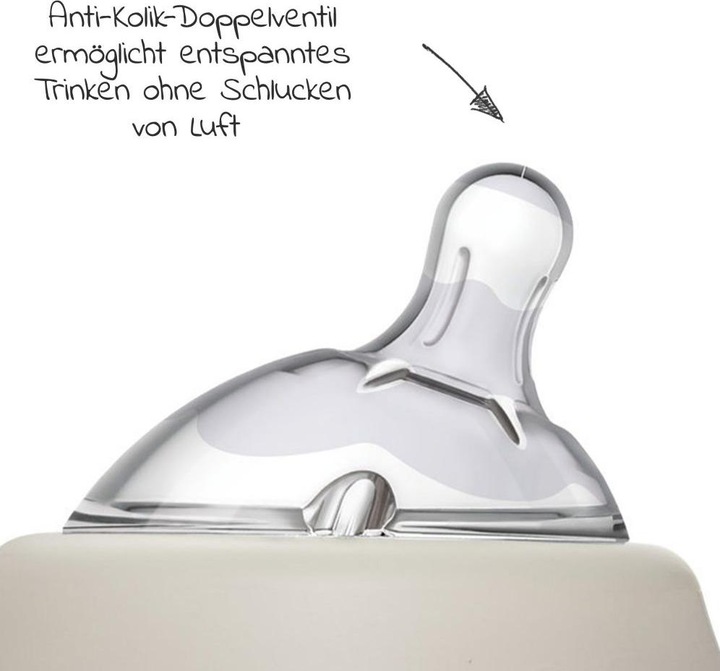 Actual product image Chicco Baby Bottle NATURAL FEELING Glass Teat Silicone Slow Flow UNI 0m+ (150 ml)