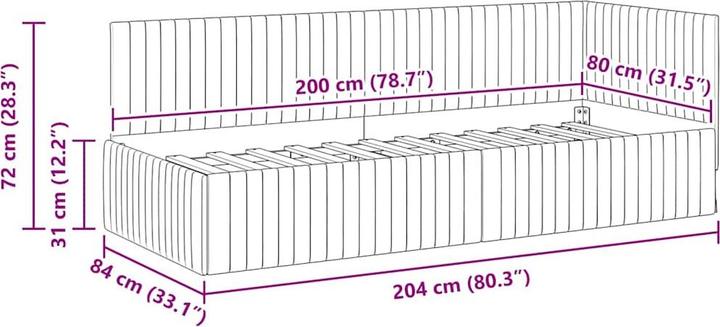 Actual product image vidaXL Samtbettgestell