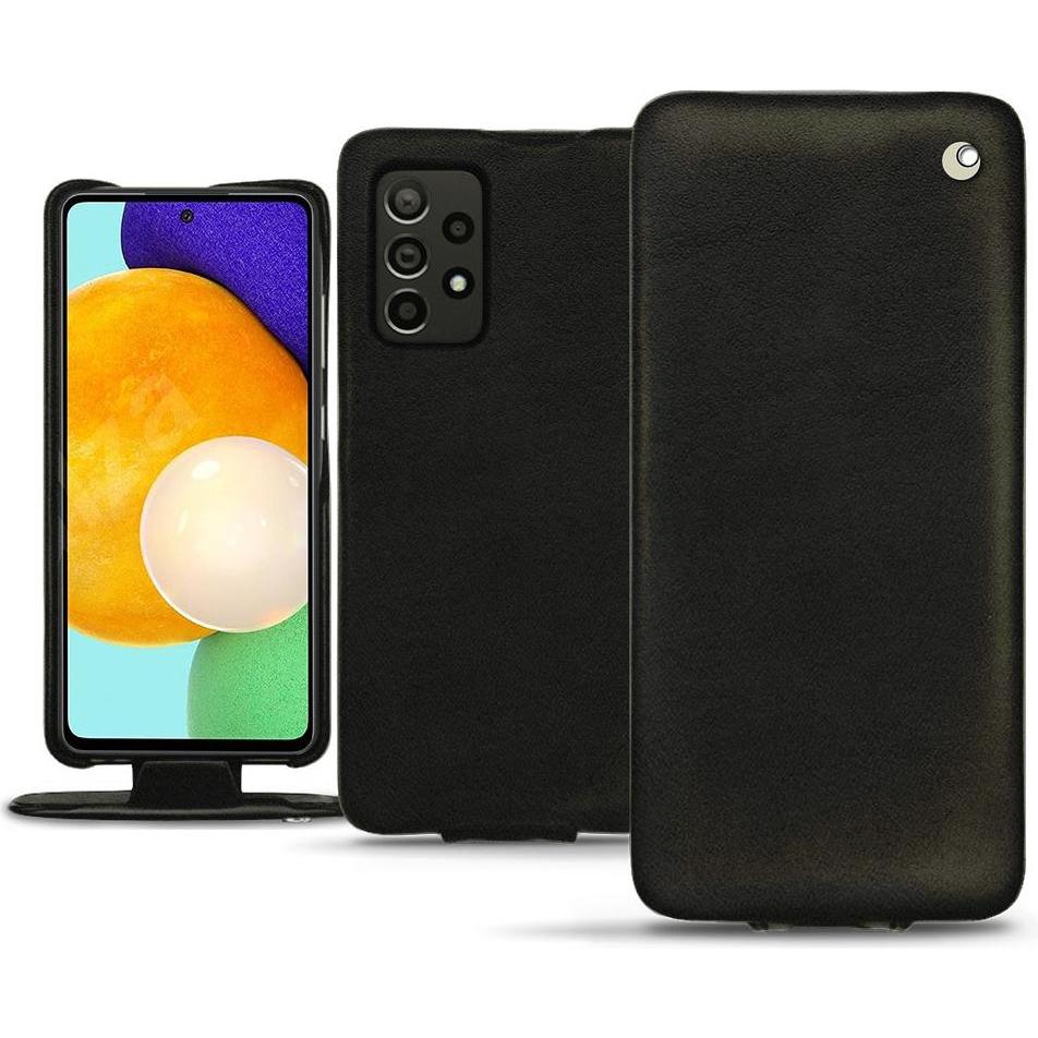 Noreve Lederschutzhülle vertikal (Samsung Galaxy A52), Smartphone Hülle, Schwarz