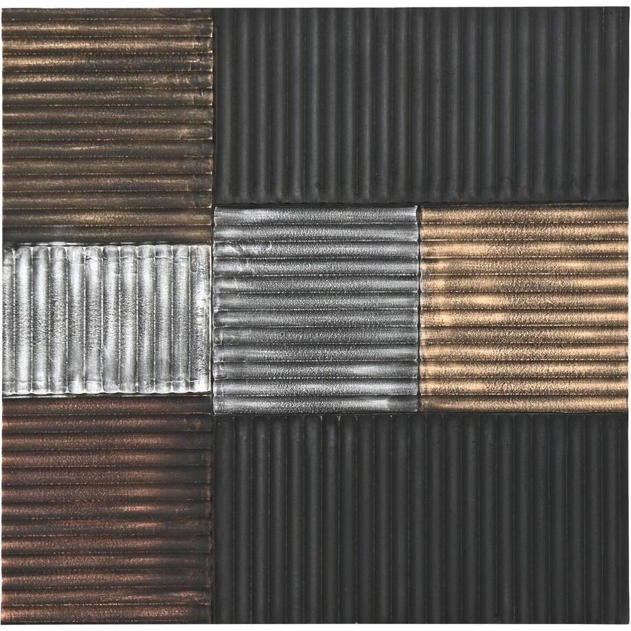 DKD Home Decor, Decorazione murale, Wall Decoration Black Golden Glamour Modern MDF Wood (91 x 3 x 91 cm)