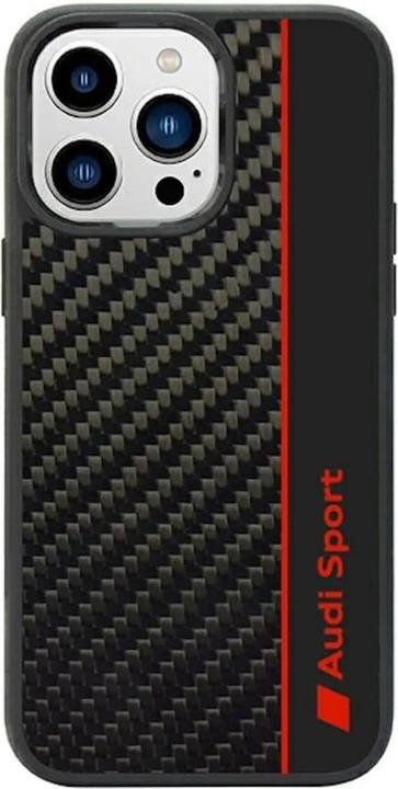 Produktbild Audi Carbon Fiber Stripe iPhone 14 Pro 6.1" czarny/black hardcase AUS-TPUPCIP14P-R8/D1-BK (Apple iPhone 14 Pro)