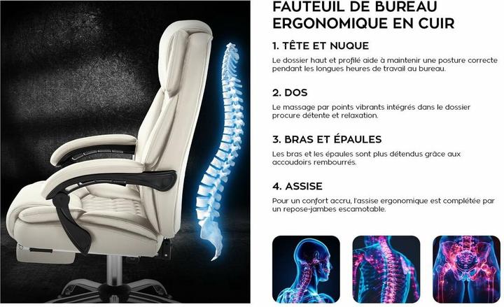 Produktbild Mark Adler Fotel obrotowy Boss 6.0 Beige (47 - 55 cm)