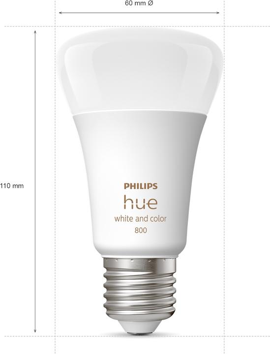 Immagine prodotto Philips Hue White & Color Ambiance BT (E27, 6.50 W, 806 lm, 4 x, F)