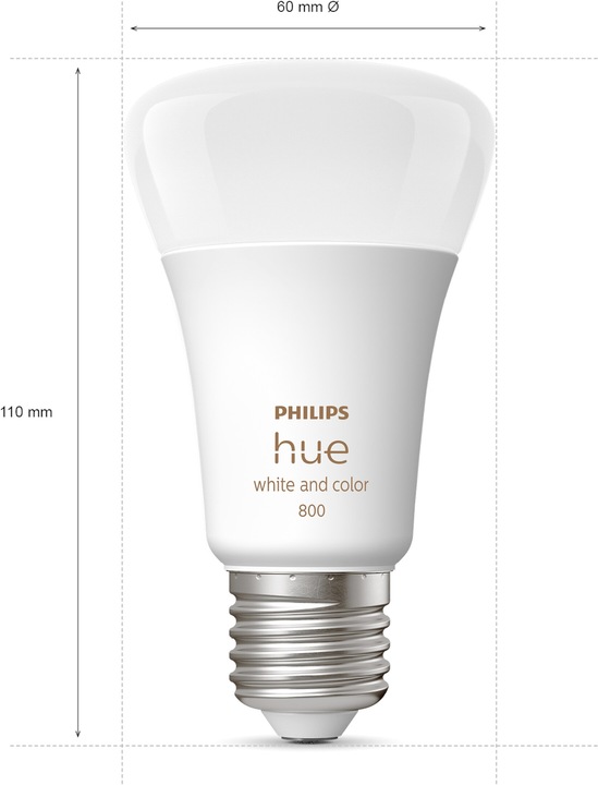 Immagine prodotto Philips Hue White & Color Ambiance BT (E27, 6.50 W, 806 lm, 4 x, F)
