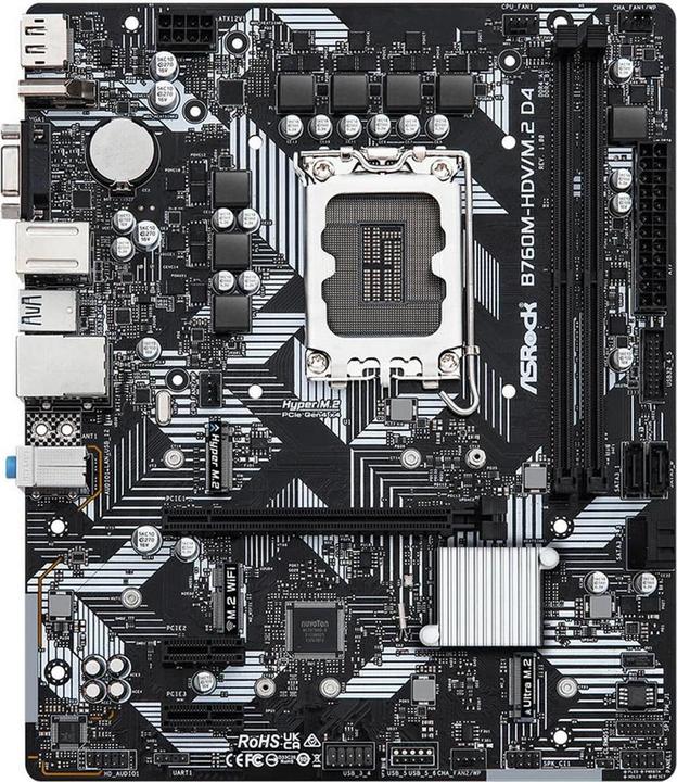 Image du produit AsRock B760M-HDV/M.2 D4 (LGA 1700, Intel B760, mATX)