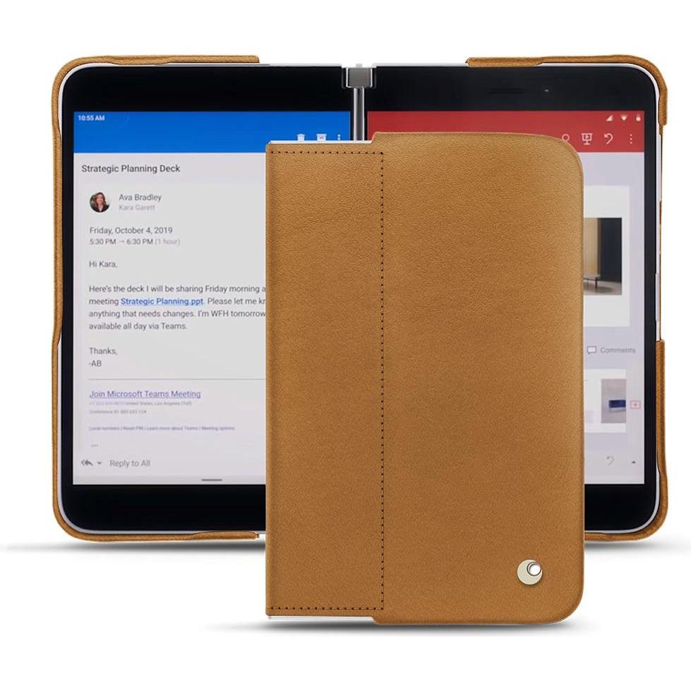 Thumbnail - Noreve Lederschutzhülle (Microsoft Surface Duo), Smartphone Hülle, Braun
