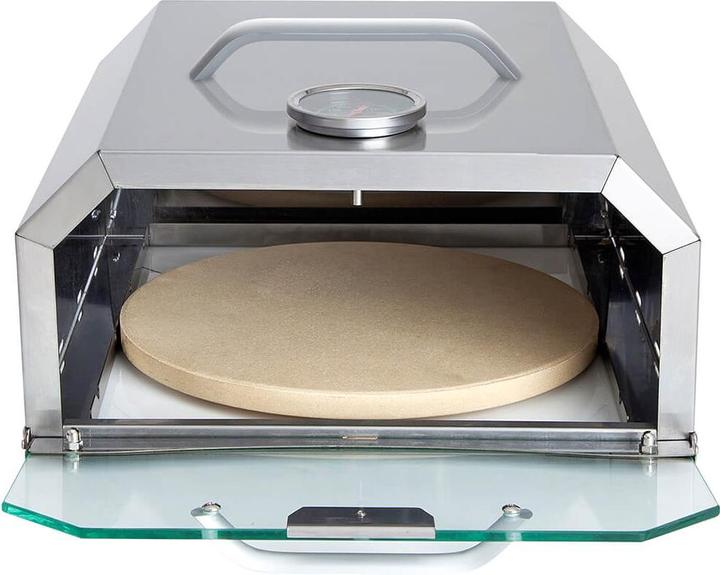 Allgrill Stainless steel attachment for gas barbecues with PIZZABOXX square side burner