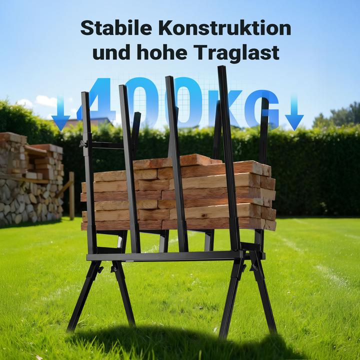 Actual product image Wiltec Foldable Saw Horse with Locking Clamp for Various Log Sizes Max. Capacity 400kg (53 cm, 79 cm)