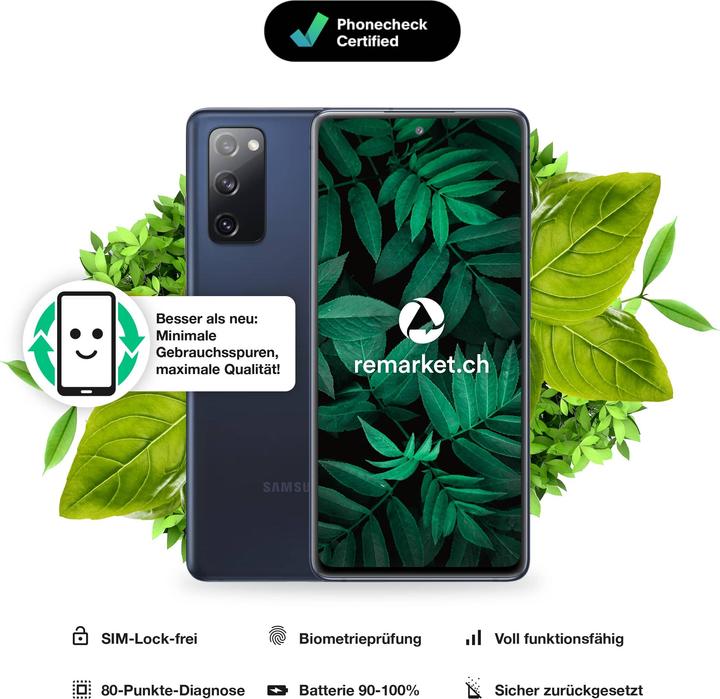 Produktbild remarket.ch Samsung Galaxy S20 FE 5G (128 GB, Cloud Navy, 6.50", 12 Mpx, B / Sehr gut)