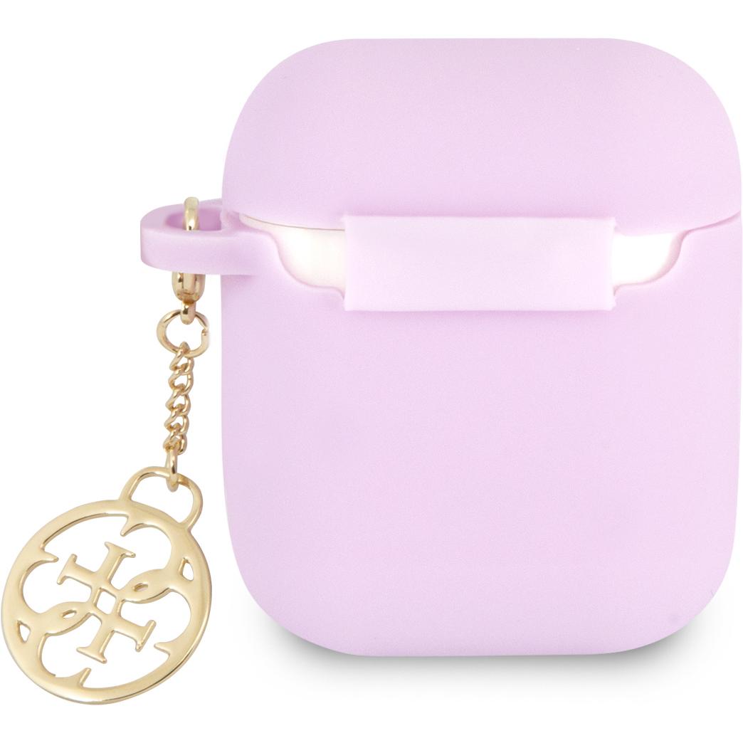Guess Case mit Anhänger (Kopfhörer Tasche), Kopfhörertasche + Schutzhülle, Rosa