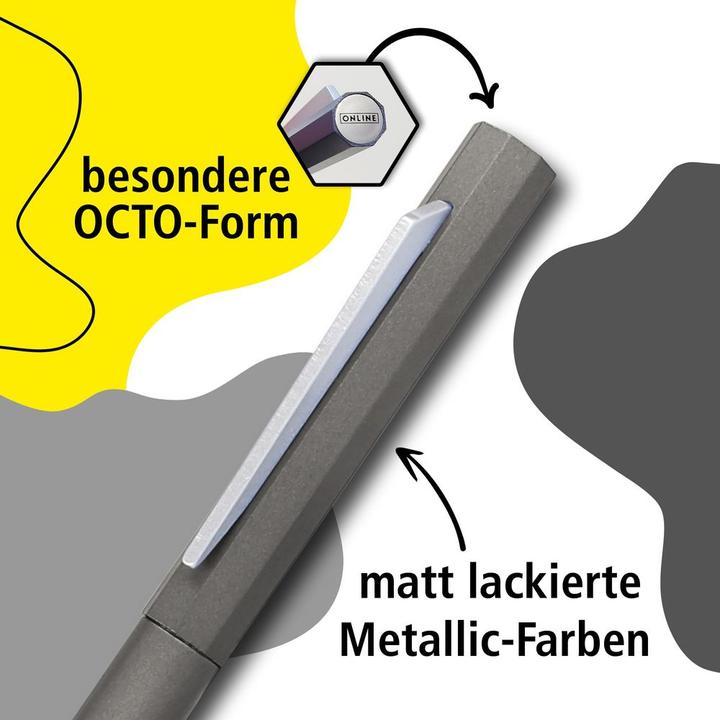 Actual product image Online OCTOPEN - Ballpoint pen (Black, Blue, Grey, Gun (grey), 1x)