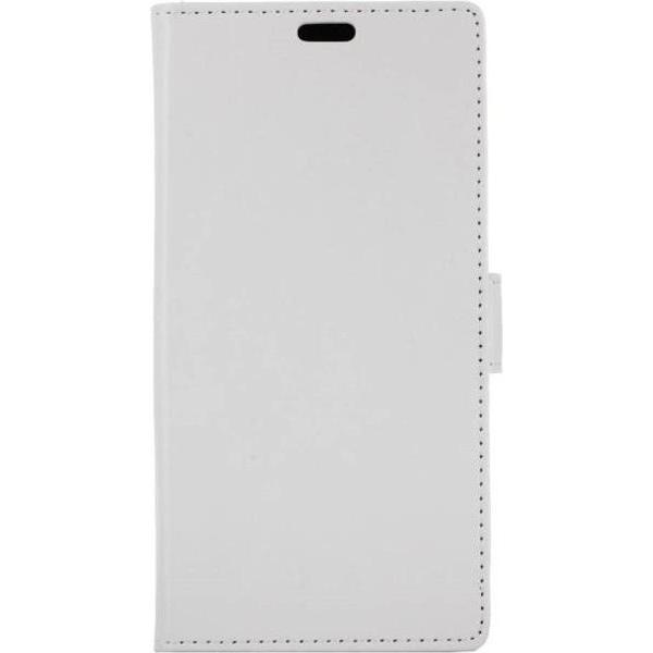 MU Classic Crazy Horse II Leder Bookcover Series (Wiko Harry), Smartphone Hülle, Weiss