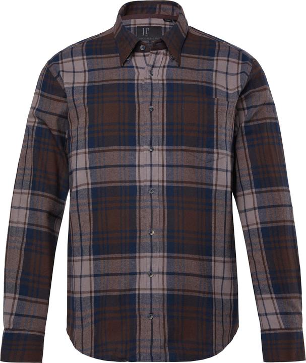 Produktbild JP1880 Karo-Flanellhemd, Langarm, verdeckter Buttondown-Kragen, Modern Fit (5XL)