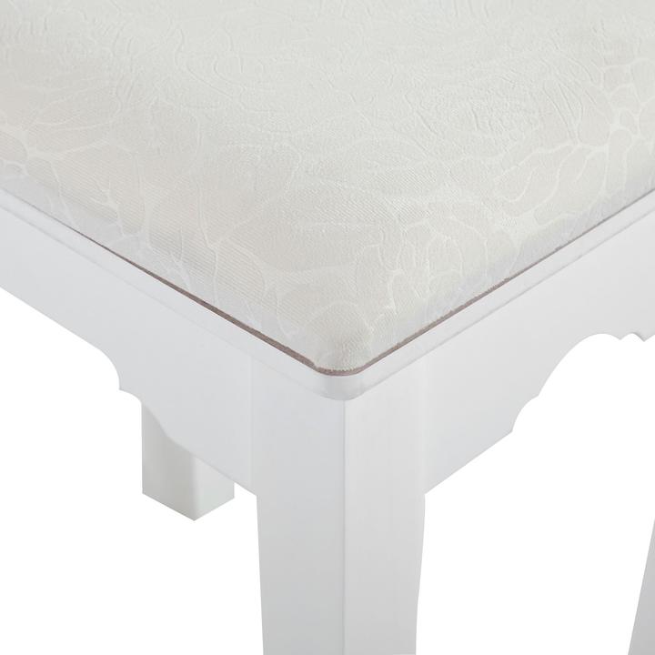 Produktbild Beliani Schminktisch mit ovalem Spiegel Hocker 5 Schubladen weiss GALAXIE (80 x 40 x 137 cm)